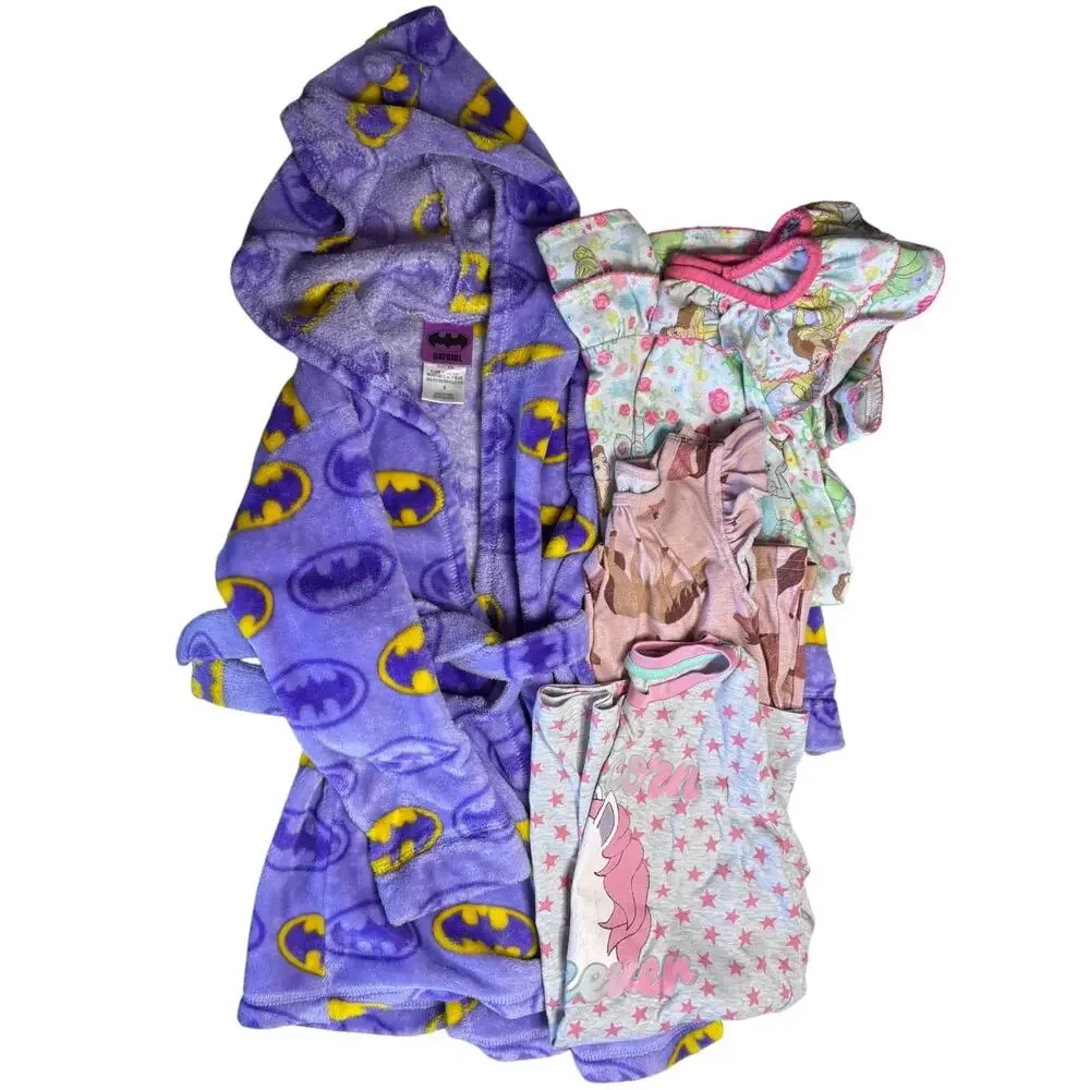 12pc Toddler Girls 4t / 5t Clothing Bundle Leggings Shorts Nightgowns & Bathrobe